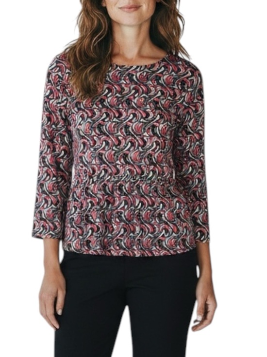 Classiques Entier Tops - CLASSIQUES ENTIER Silk Black and Red Patterned Blouse Size Small — DESIGNER!!!